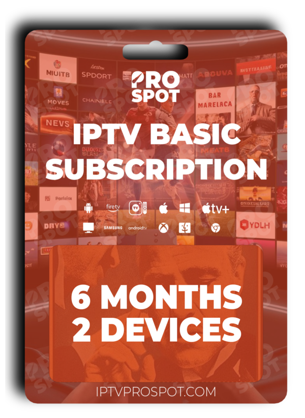 IPTV Basic Subscription 2 Devices 6 Months