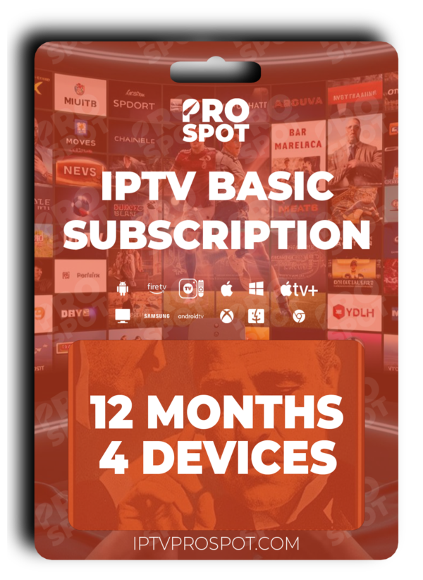 IPTV Basic Subscription 4 Devices 12 Months