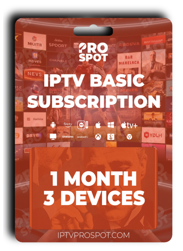 IPTV Basic Subscription 3 Devices 1 Month