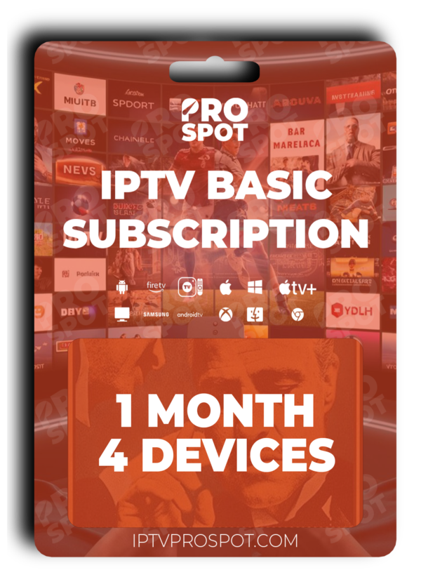 IPTV Basic Subscription 4 Devices 1 Month