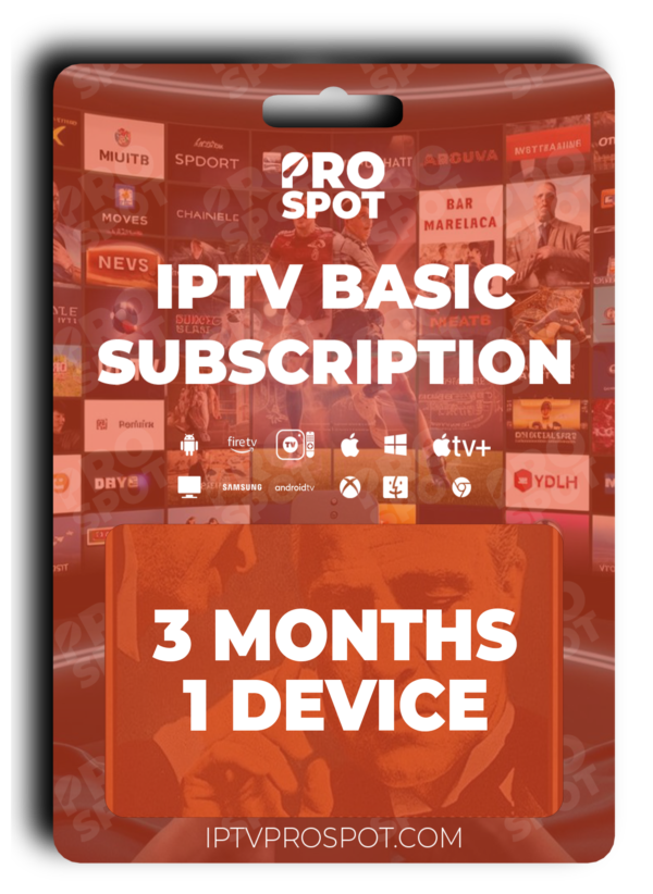 IPTV Basic Subscription 1 Device 3 Months