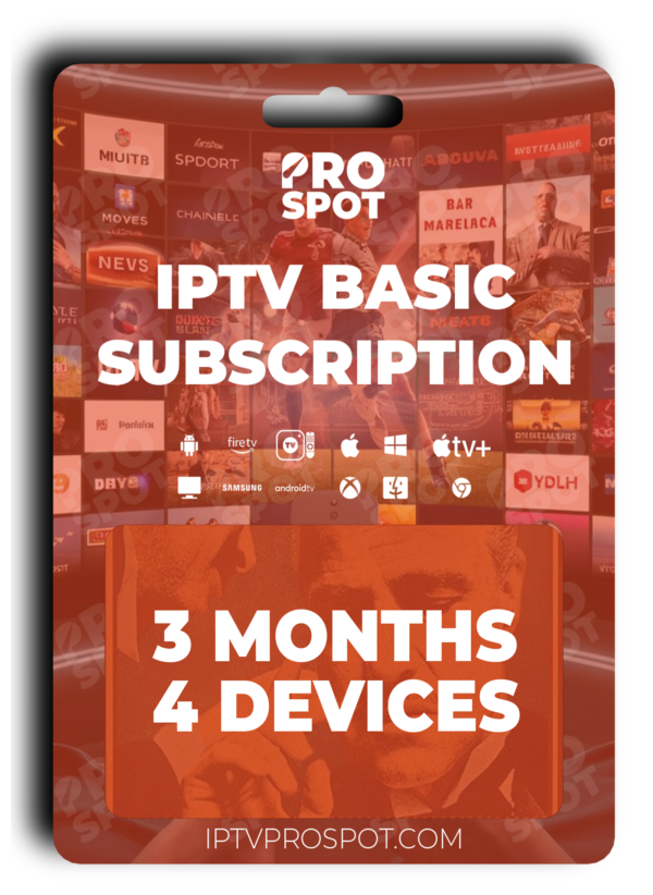 IPTV Basic Subscription 4 Devices 3 Months