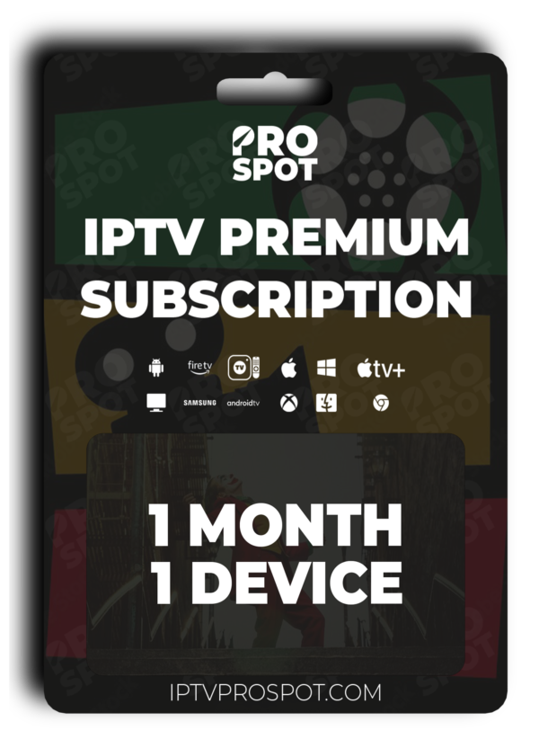 Iptv Premium Subscription 1 Device 1 Month