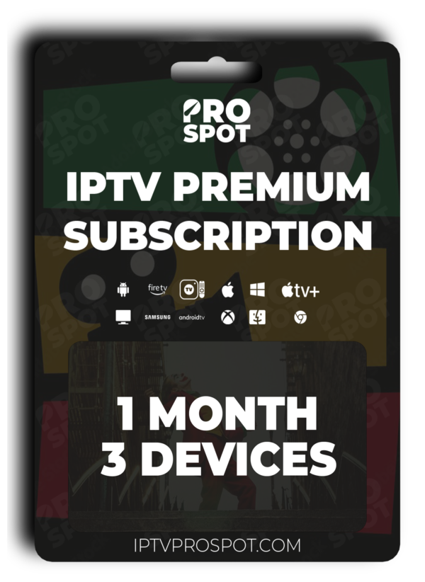 Iptv Premium Subscription 3 Devices 1 Month