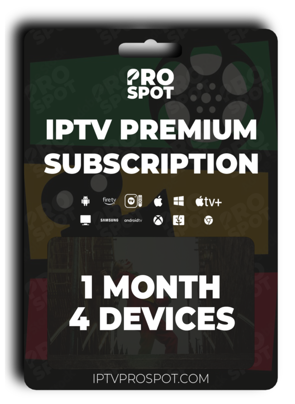 Iptv Premium Subscription 4 Devices 1 Month