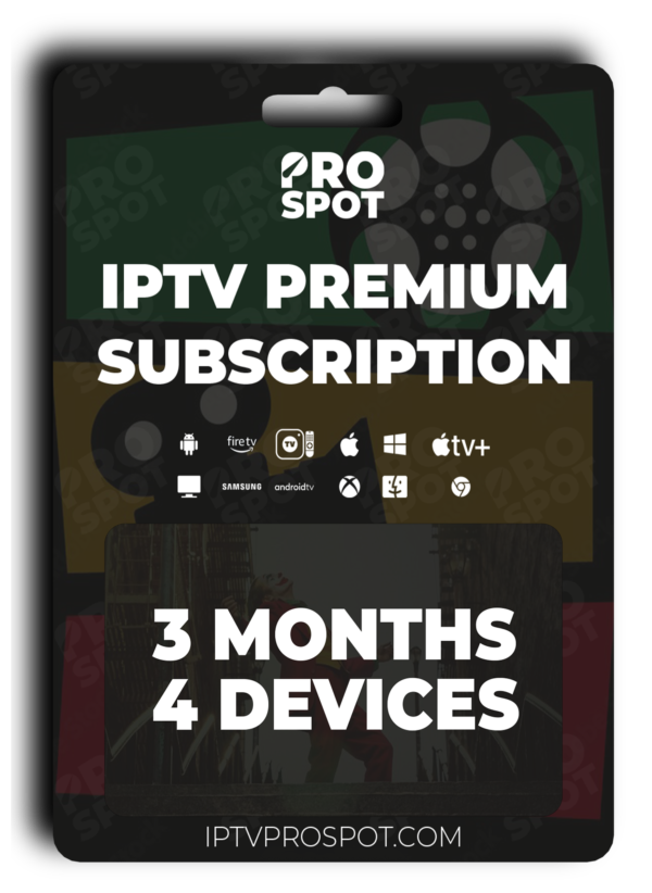 Iptv Premium Subscription 4 Devices 3 Months